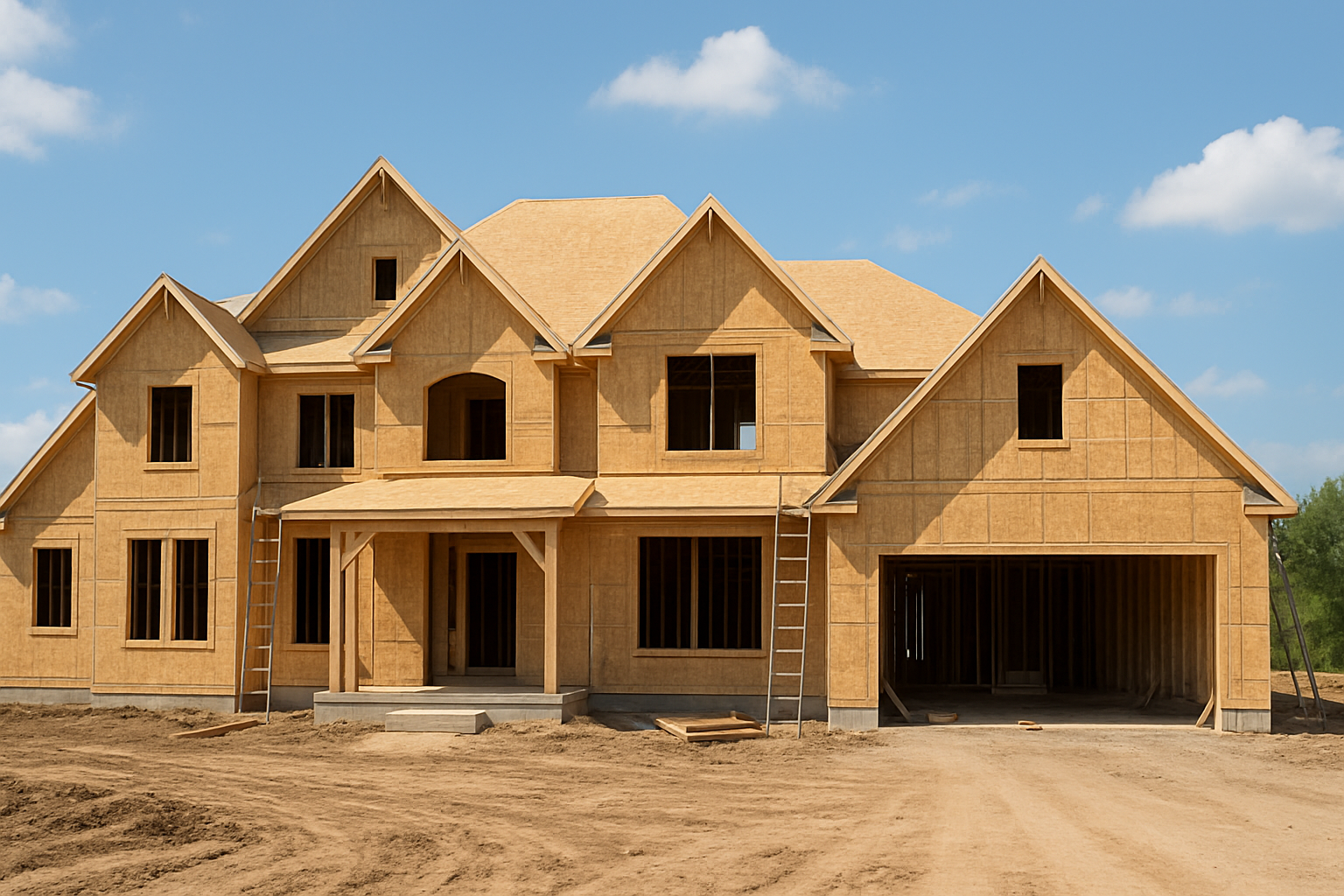 Large Executive New Home during construction phase-1